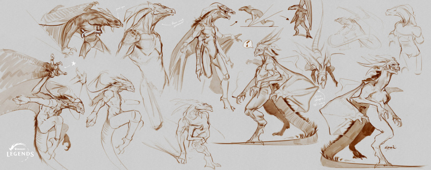 abs anthro biceps concept_art digitigrade dragon flying hair hasbro hi_res jewelry jumping magic:_the_gathering male monochrome muscular muscular_anthro muscular_male musical_note pecs scalie standing tail western_dragon wings wizards_of_the_coast