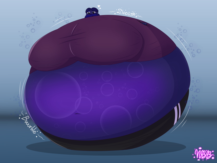 4:3 absurd_res anthro big_breasts black_clothing blueberry_inflation breasts clothing drizzile fan_character generation_8_pokemon happy hi_res huge_breasts hyper hyper_breasts immobile intersex kuwo male marco_(reathe) nintendo pokemon pokemon_(species) purple_body purple_clothing round_body rumbling_stomach sloshing_belly smile solo spherical_inflation sweatpants sweatshirt swelling