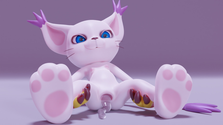 16:9 anthro anus bandai_namco blender(software) bodily_fluids claws cum cum_in_ass cum_in_pussy cum_inside digimon digimon_(species) digital_media_(artwork) earsup felid feline female gaping gaping_anus gaping_pussy gatomon genital_fluids genitals hi_res kamimation leaking_cum mammal nipples pussy short_stack sitting smile solo spread_legs spreading tail whiskers widescreen