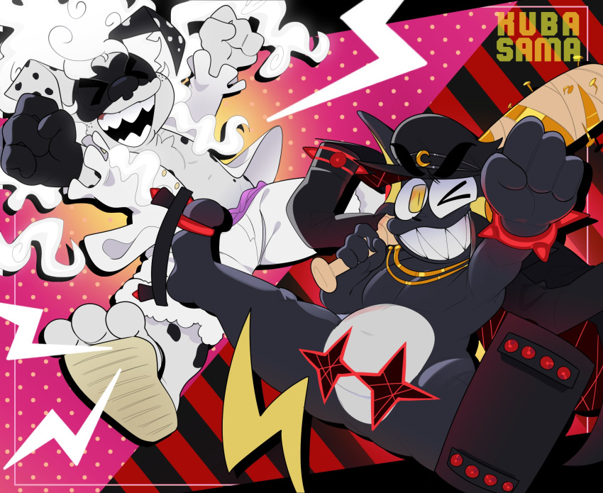 black_body canid canine canis cosplay dalmatian danny_(zackdadawg) domestic_dog freckles gear_5 generation_1_pokemon hi_res kill_la_kill kubasama_(artist) mammal nintendo one_piece open_mouth open_smile pokemon pokemon_(species) smile spots spotted_body studio_trigger zerk_(raichu)