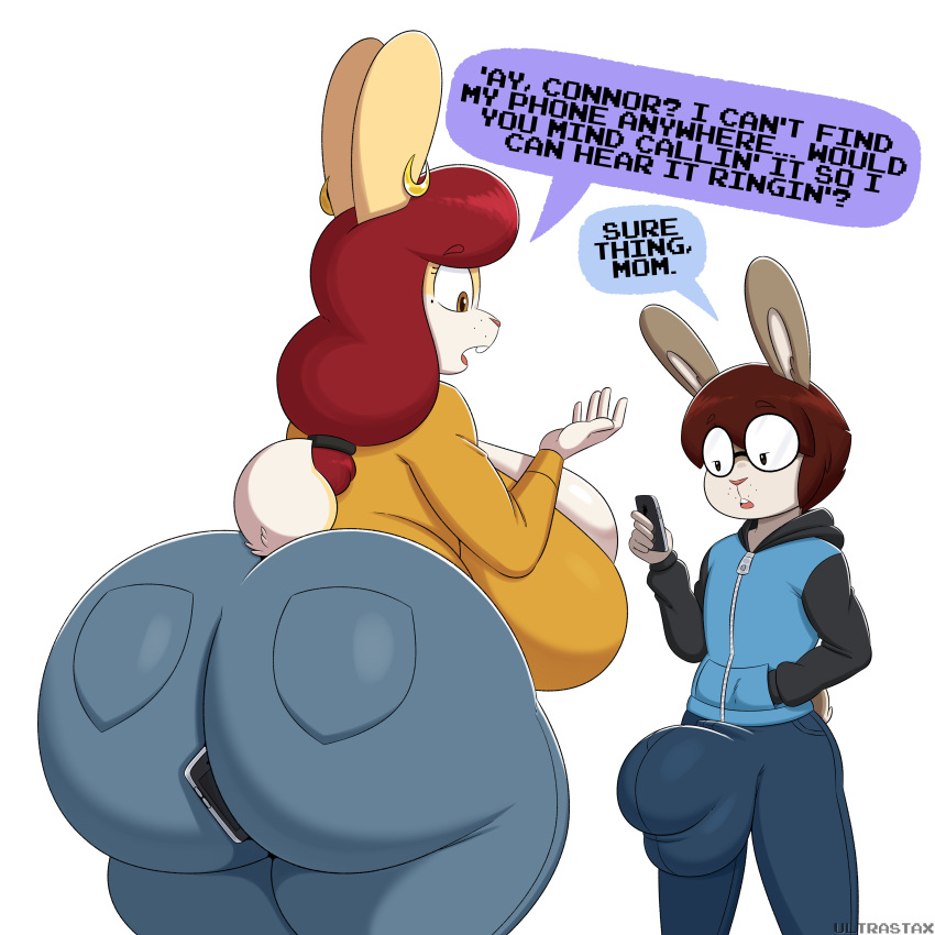 2023 absurd_res age_difference anthro big_breasts big_bulge big_butt big_penis breasts bulge butt connor_harrington duo english_text female genitals hi_res huge_breasts huge_bulge huge_butt huge_penis huge_thighs hyper hyper_butt hyper_genitalia hyper_penis lagomorph larger_female leporid male male/female mammal mature_female mother_(lore) mother_and_child_(lore) mother_and_son_(lore) object_between_cheeks older_female parent_(lore) parent_and_child_(lore) parent_and_son_(lore) penis rabbit regina_harrington size_difference smaller_male son_(lore) speech_bubble talking_to_another text thick_thighs ultrastax younger_male