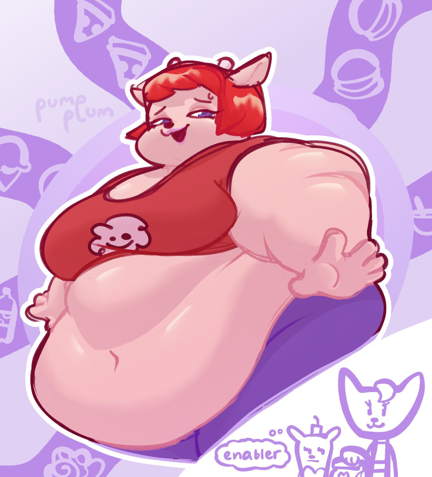 anthro belly bovid breasts caprine clothed clothing domestic_cat english_text felid feline felis female group hair hi_res horn katy_kat lammy_lamb lipstick ma-san makeup mammal mouse murid murine navel obese obese_anthro obese_female open_mouth overweight overweight_anthro overweight_female parappa_the_rapper pumpplum red_hair rodent sheep solo_focus sony_corporation sony_interactive_entertainment text um_jammer_lammy