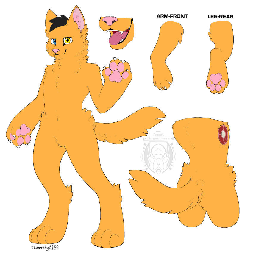 animal_humanoid anthro blue_eyes char_(char_the_cat) charterman25 cybernetic_eye domestic_cat felid feline felis fluttershy0159 fur hi_res humanoid male mammal mammal_humanoid orange_body orange_fur pink_nose