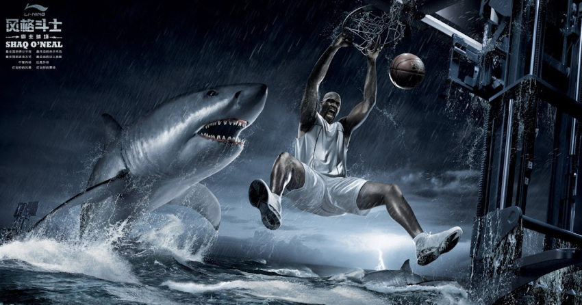 african_american ambiguous_gender ball basketball_(ball) basketball_court basketball_shorts basketball_uniform chinese_text clothing dunking english_text feral fish group human light lighting male mammal marine raining sea shaquille_o'neal shark source_request sportswear storm text thunder trio uniform unknown_artist water white_shark