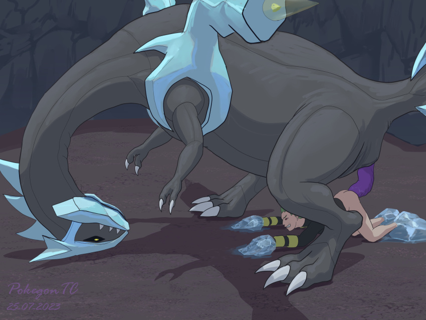 2023 2_toes 4:3 anal anal_penetration animal_genitalia bottomless bottomless_male claws clothed clothing digital_media_(artwork) dragon duo elemental_creature erection feet feral forced generation_5_pokemon genitals ghetsis grey_body hi_res human ice ice_creature kyurem larger_male legendary_pokemon male male/male male_penetrated male_penetrating male_penetrating_male mammal mineral_fauna nintendo no_pupils penetration penis pokegontc pokemon pokemon_(species) purple_penis rape restrained scalie sex sheath size_difference smaller_male team_plasma toes unusual_anatomy unusual_wings wings yellow_eyes