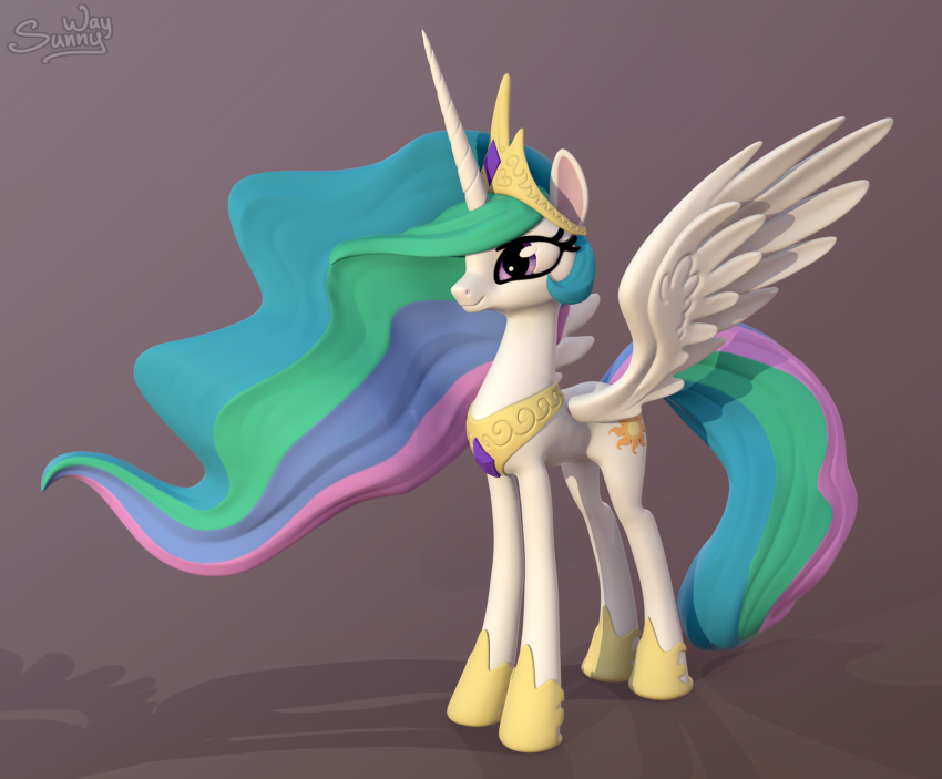 3d_(artwork) crown digital_media_(artwork) equid equine female feral figurine friendship_is_magic hasbro headgear hi_res horn horse invalid_tag mammal my_little_pony pony princess princess_celestia_(mlp) regalia royalty sculpture smile solo sunny_way winged_unicorn wings zbrush