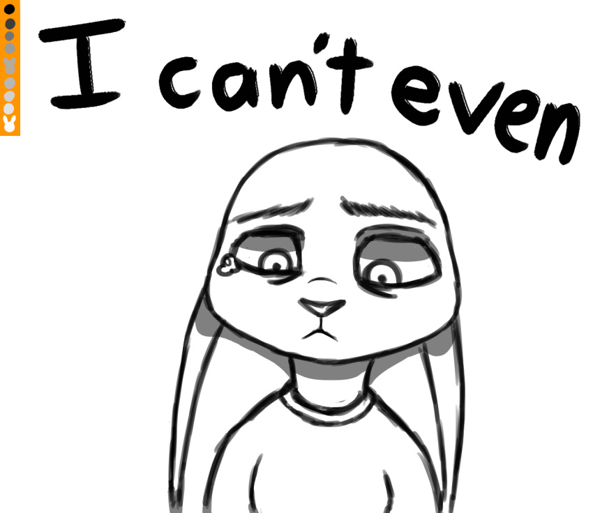 anthro bodily_fluids clothing crying dialogue disney ears_down female judy_hopps lagomorph leporid looking_down mammal pivoted_ears rabbit sad shirt solo spoof_(artist) tears topwear zootopia