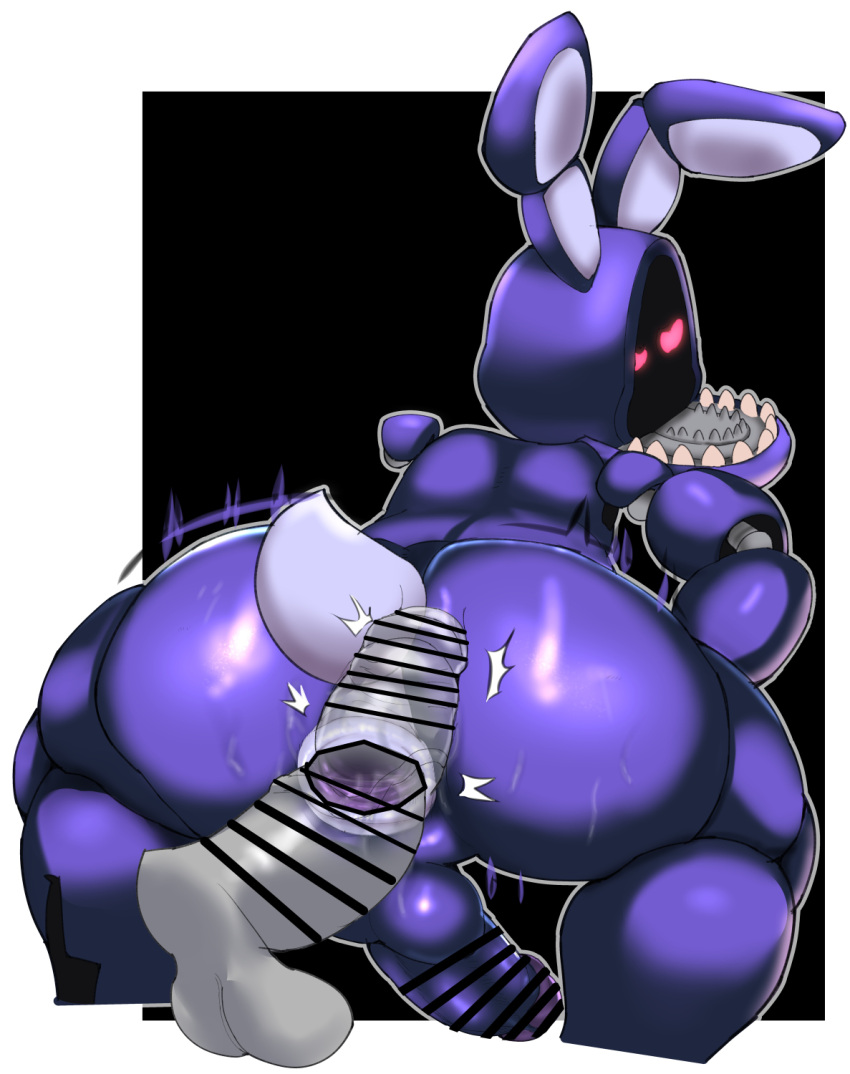 2023 anal anal_penetration animatronic balls big_penis butt censor_bar censored digital_media_(artwork) duo faceless_character faceless_male five_nights_at_freddy's five_nights_at_freddy's_2 genitals hi_res internal_anal lagomorph leporid long_ears machine male male/male mammal man0. penetration penis purple_balls purple_body purple_butt purple_penis rabbit red_eyes robot scott_cawthon scottgames sex simple_background tail tail_tuft teeth tuft withered_bonnie_(fnaf)