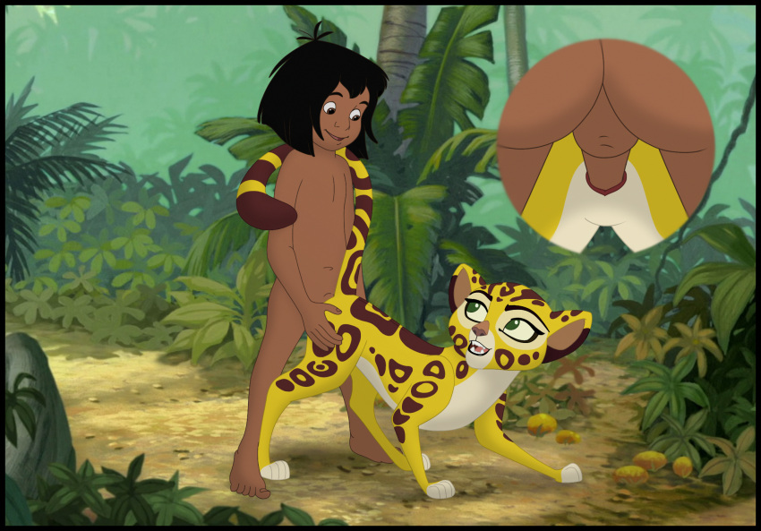 bestiality cheetah disney duo felid feline female feral fuli hi_res humanoid kaion male male/female mammal mowgli sex the_jungle_book the_lion_guard the_lion_king young