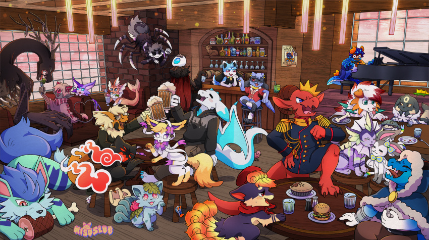 absurd_res alcohol anthro arachnid arcanine arthropod beer beverage brick_wall burger butterfly container cup dessert dixie_(cursedswallow) drinking_glass dulin eeveelution espeon eve_the_innkeeper feral food gastropod generation_1_pokemon generation_2_pokemon generation_4_pokemon generation_6_pokemon generation_7_pokemon gentar glass glass_container glass_cup hi_res inn insect iravo_(arcanine) jay_(jojolezbolez) keg kobold lepidopteran lights lycanroc meat_on_bone misoslug mollusk neksu_(character) nintendo pie pokemon pokemon_(species) poster quilava riolu rr_(pcdoodle) saber_(bluepanda115) slug sorrel_(cursedswallow) spider swallow_(cursedswallow) sylveon umbreon vaporeon vulpix wall_(structure) wanted_poster window wine_glass xavier_the_inkeeper