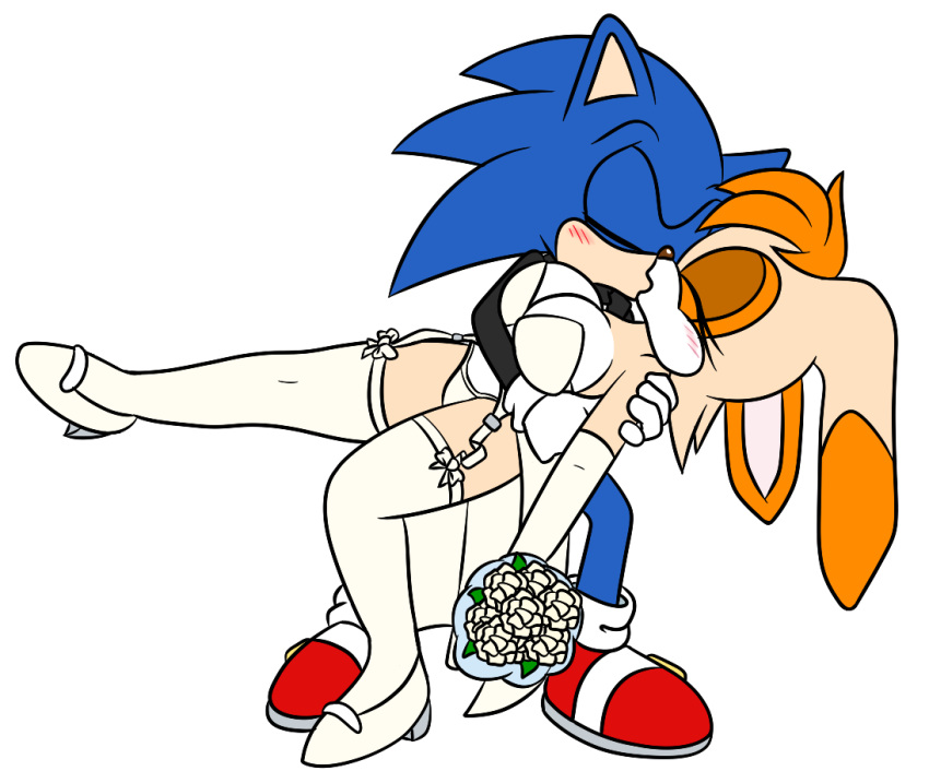 age_difference anthro big_breasts blush breasts bridal_lingerie clothing digit_ring dress duo eulipotyphlan eyes_closed female flower fur gloves hair handwear hedgehog jewelry kiss_on_lips kissing lagomorph legwear leporid lingerie male male/female mammal mature_anthro mature_female plant rabbit ring sega sonic_the_hedgehog sonic_the_hedgehog_(series) sonicguru thick_thighs vanilla_the_rabbit wedding wedding_dress wedding_lingerie wedding_ring wedding_veil