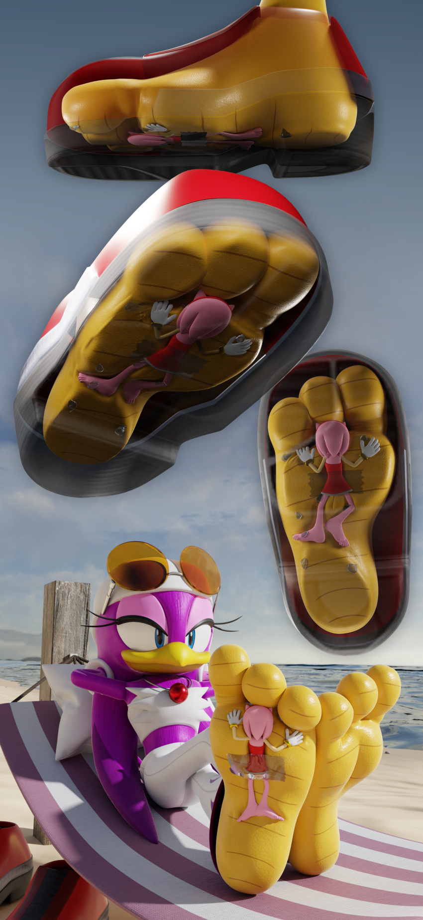 3d_(artwork) 3drender absurd_res amy_rose anthro arches asphyxiation barefoot beach big_feet breath_play day digital_media_(artwork) dominant duo feet feetymcfoot female female/female flattened foot_fetish hi_res humanoid_feet larger_female macro micro outside paws plantigrade public questionable_consent seaside sega size_difference smaller_female smothering soles sonic_riders sonic_the_hedgehog_(series) squish stepped_on stepping_on_face stomped stomping stomping_pov stuck_to_foot taped_to_foot teasing toes trampling trapped trapped_in_clothing trapped_in_shoe wave_the_swallow worship