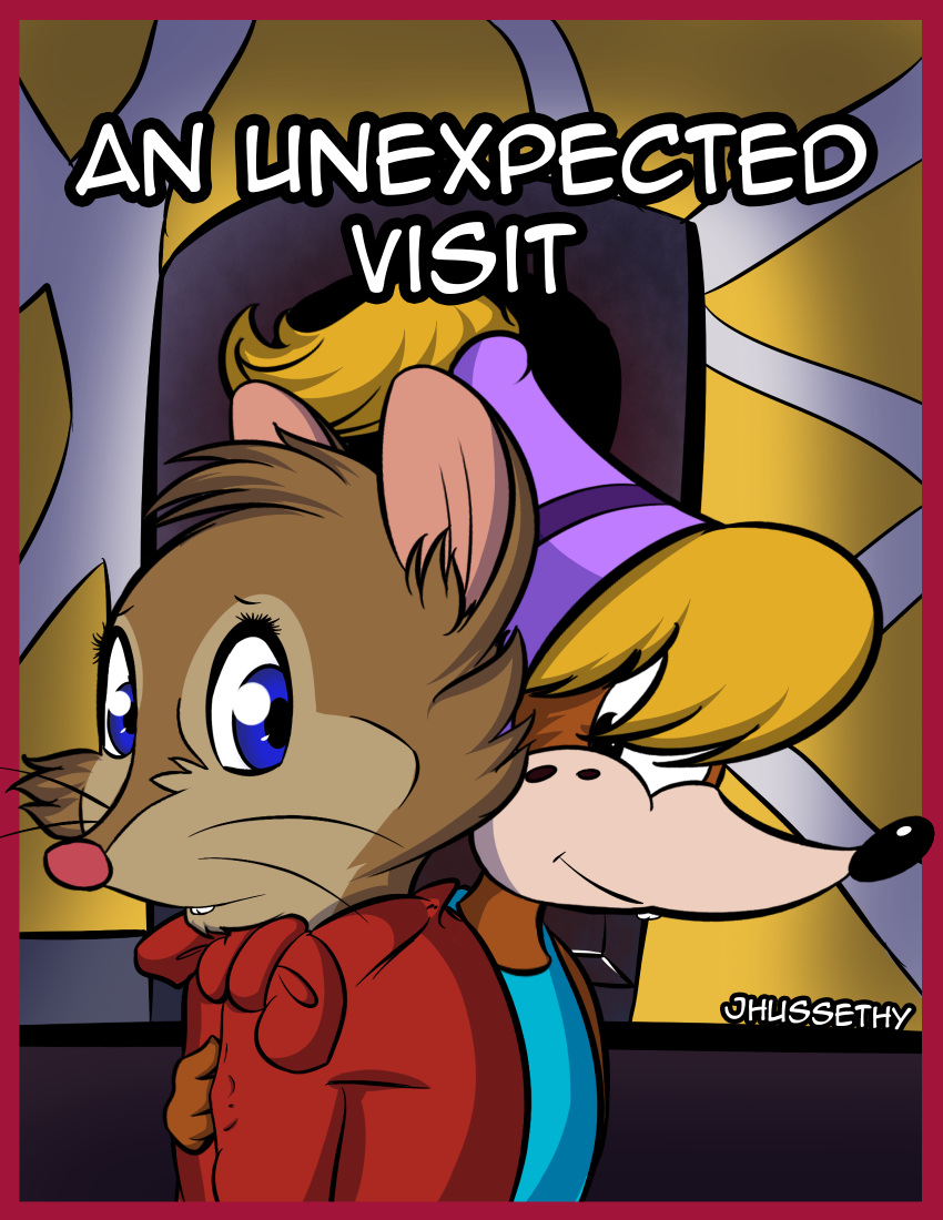 anthro blue_eyes brown_body brown_fur buckteeth cape cloak clothed clothing don_bluth duo female female/female fingers fur hat headgear headwear hi_res jhussethy mammal mouse mrs._brisby ms._fieldmouse murid murine red_cape red_clothing red_nose rodent simple_background smile tail teeth the_secret_of_nimh thumbelina_(movie)