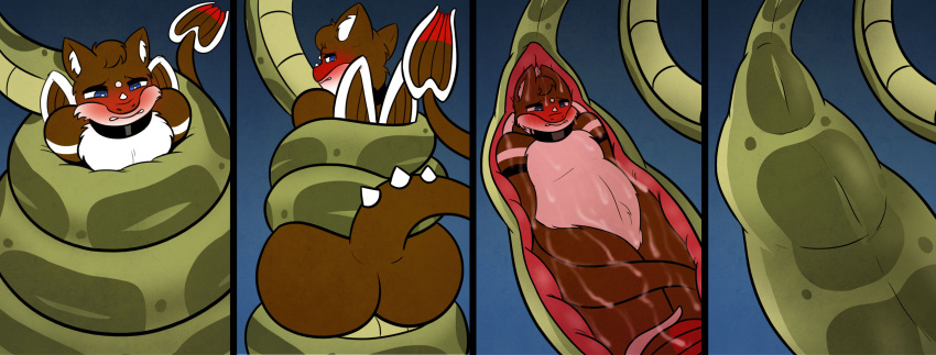 abdominal_bulge absurd_res ambiguous_gender anthro big_butt butt coiling duo feral hi_res inside_stomach male reptile rlyshypanda scalie snake unknown_species vore