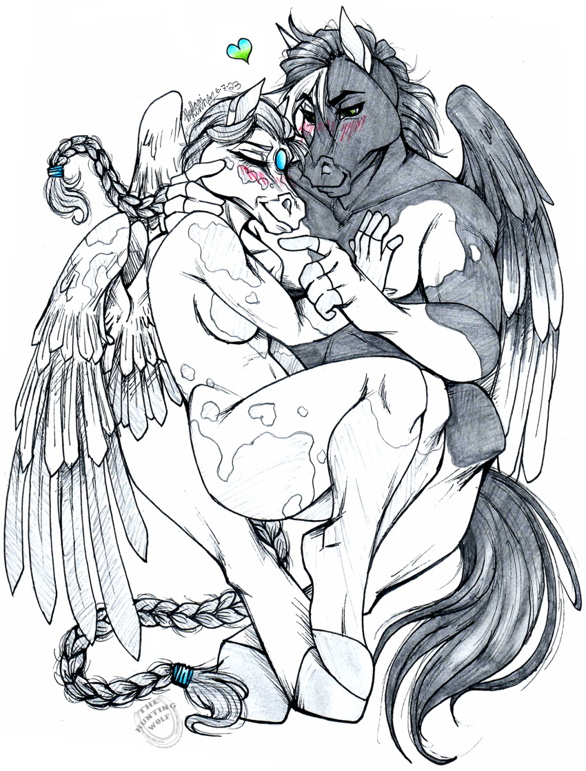 anthro bree duo equid equine female hertero hi_res horse hoss humanoid invalid_tag male male/female mammal pegasus prince royalty ryder thehuntingwolf turquoise wings