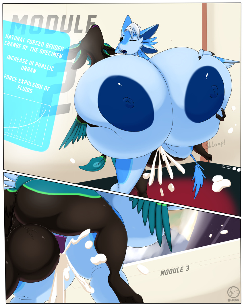 2022 3_fingers 3_toes 4_ears anthro avali avian balls big_balls big_breasts black_body black_claws black_feathers blue_body blue_eyes blue_feathers blue_mouth blue_nipples blue_sclera blue_tail blue_tail_feathers bodily_fluids breasts claws cosmic_background cum cum_explosion duo english_text feather_hair feathered_wings feathers feet female fingers floating_cum forced forced_cum forced_cum_expulsion forced_orgasm genital_fluids genitals green_body green_feathers hair head_tilted_back herm_(lore) hi_res huge_balls huge_breasts hyper hyper_breasts jessesmash32 looking_at_another multi_ear nipples non-mammal_breasts nude onomatopoeia orgasm penetration penile penile_penetration penis phallic pseudo_hair purple_mouth purple_penis ralena/ralaku rhai_(sikata) sound_effects space space_background tail text toes white_hair winged_arms wings
