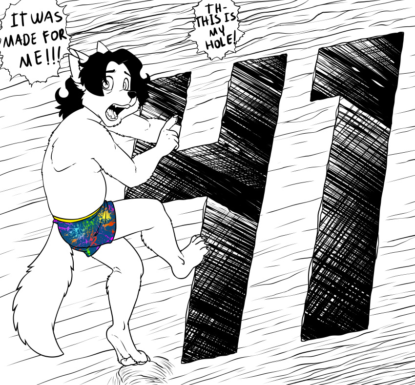 absurd_res anthro birthday black_and_white canid canine canis clothed clothing hi_res inked junji_ito male mammal model_sheet monochrome parody solo underwear wolf zooshi zooshi_(character)
