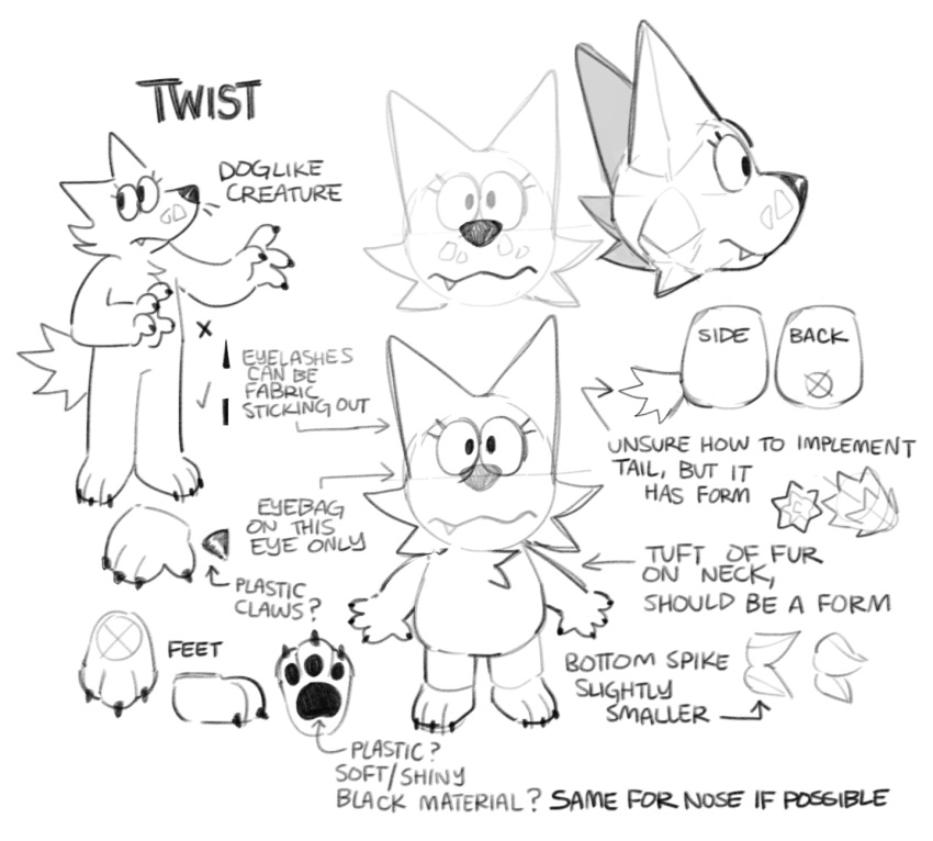 anthro arrow_sign canid canine canis dialogue domestic_dog female hi_res looking_at_viewer mammal paws sketch_page solo text twist_(twistcmyk) twistcmyk