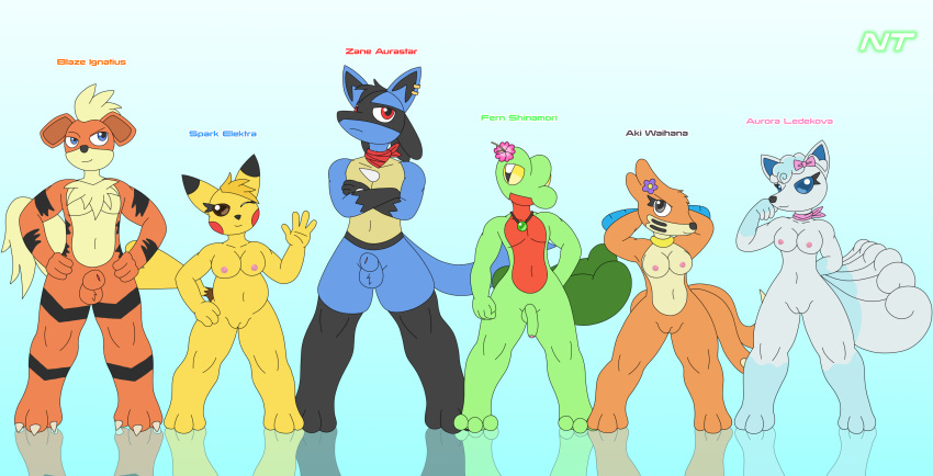 absurd_res aki_waihana alolan_form alolan_vulpix animal_genitalia animal_penis anthro arms_at_sides aurora_ledekova blaze_ignatius blue_body blue_eyes bow_ribbon breasts brown_eyes buizel canid canine canine_genitalia canine_penis crossed_arms ear_piercing ear_ring eyelashes female fern_shinamori flower flower_on_head fox fur generation_1_pokemon generation_3_pokemon generation_4_pokemon generation_7_pokemon genitals gesture green_body grey_eyes group growlithe hair hands_behind_head head_tuft hi_res humanoid_genitalia humanoid_penis jewelry lineup looking_at_viewer lucario male mammal murid mustelid necklace ninjatreecko nintendo nipples nude orange_body orange_fur penis piercing pikachu plant pokemon pokemon_(species) pussy red_eyes regional_form_(pokemon) reptile ring_piercing rodent scalie scarf sheath simple_background spark_elektra standing treecko tuft waving waving_at_viewer white_body white_fur yellow_body yellow_eyes zane_aurastar