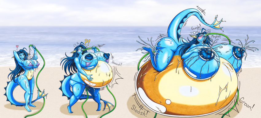 &lt;3 absurd_res anthro belly belly_expansion belly_inflation big_belly big_breasts big_butt bikini blue_body blue_hair blush bodily_fluids breast_expansion breasts butt clothing eeveelution expansion female forced forced_inflation generation_1_pokemon hair hi_res holding_stomach hose_inflation huge_breasts huge_butt hyper hyper_belly hyper_breasts immobile inflation kitty123 lactating liquid_inflation motion_lines multicolored_body nintendo penetration pokemon pokemon_(species) solo sound_effects standing swimwear text thick_thighs vaginal vaginal_penetration vaporeon wardrobe_malfunction water_inflation yellow_body