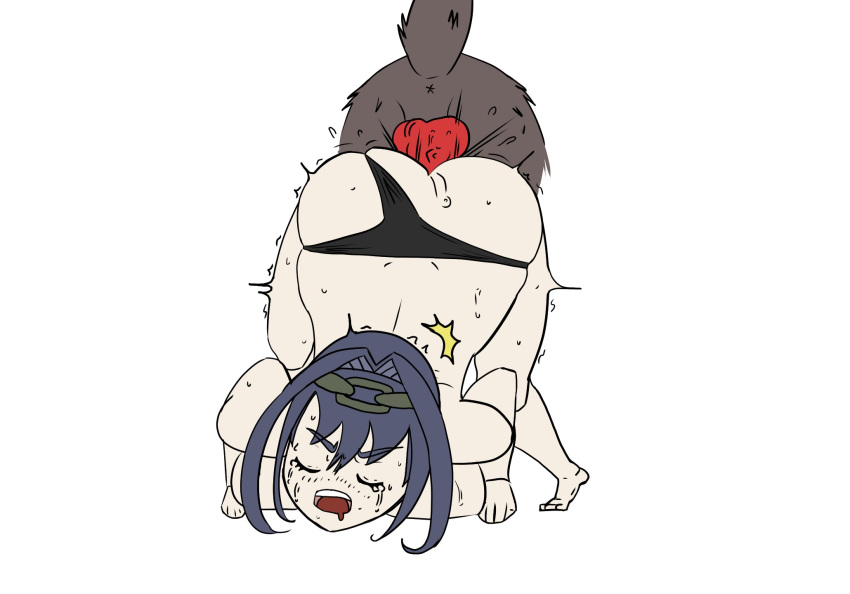 animal_penis bestiality bhdptopnotch12 black_panties clothing_aside dog_penis highres hololive hololive_english ouro_kronii ouro_kronii_(1st_costume) panties panties_aside penis underwear