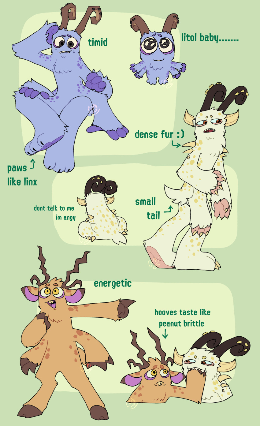 2_horns 4_arms absurd_res ambiguous_gender anthro antlers big_blue_bubble bite blue_body blue_fur bowgart chibi clawed_fingers claws cloven_hooves duo earless epic_bowgart epic_monster_(my_singing_monsters) fangs featureless_chest featureless_crotch frown fur hi_res hindpaw hooves horn multi_arm multi_limb my_singing_monsters noseless nude open_mouth open_smile orange_body orange_fur paws rare_bowgart rare_monster_(my_singing_monsters) scut_tail short_tail smile solo spots spotted_body spotted_fur tail teeth thewormlogs toe_claws white_body white_fur