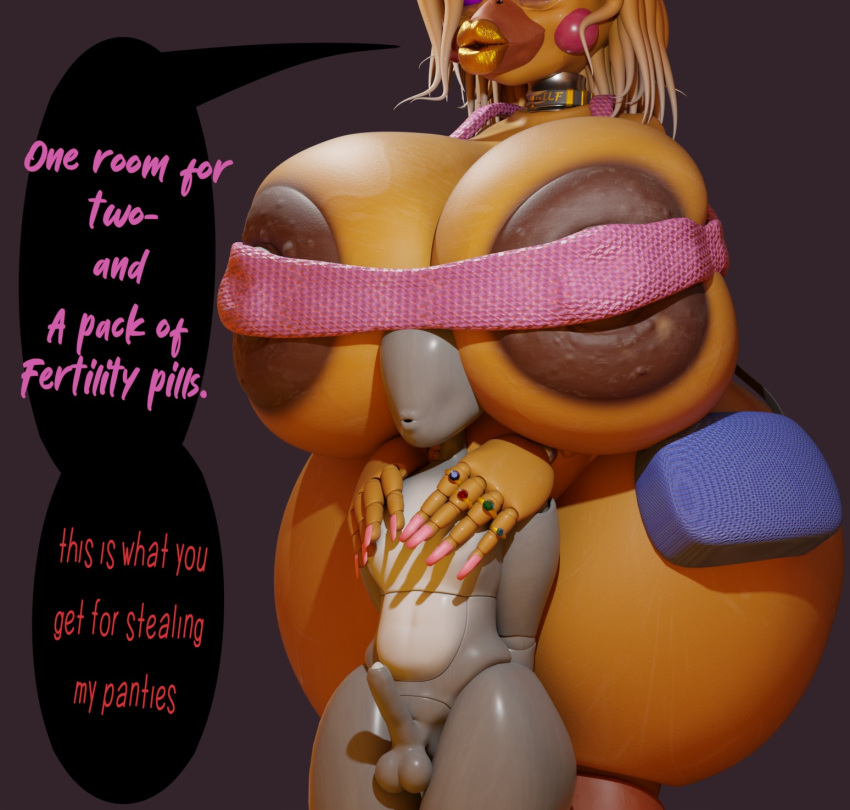 3d_(artwork) age_difference animatronic areola areola_slip avian big_areola big_breasts big_nipples bird bodily_fluids breasts chicken cleavage clothed clothing digital_media_(artwork) duo english_text erection faceless_character faceless_male female fertility_pills five_nights_at_freddy's five_nights_at_freddy's_2 galliform gallus_(genus) genital_fluids genitals golden_lipstick hi_res huge_breasts humanoid humanoid_genitalia humanoid_penis imminent_rape imminent_sex lips machine male male/female nipples nude older_female penis phasianid pussy rckke robot scottgames simple_background size_difference small_penis smaller_male text thick_lips thick_thighs toy_chica_(fnaf) wide_hips yellow_body