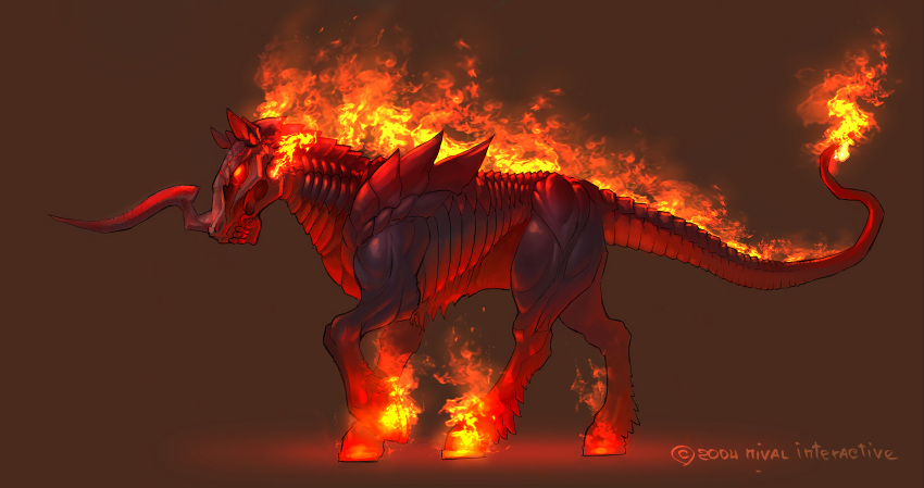 2004 absurd_res ambiguous_gender concept_art curved_horn demon demonic digital_drawing_(artwork) digital_media_(artwork) equid equine feral fire flaming_hair flaming_mane flaming_tail full-length_portrait fur glowing glowing_body glowing_eyes glowing_hooves grey_body grey_scales grey_skin grey_tail hair hairy_legs heroes_of_might_and_magic heroes_of_might_and_magic_5 hi_res hooves horn horse long_tail mammal might_and_magic monotone_body monotone_fur monotone_hair multicolored_body multicolored_scales multicolored_skin nightmare_(might_and_magic) nival_interactive nude official_art orange_eyes orange_hooves orange_pseudo_hair portrait pose pseudo_hair pseudo_mane quadruped red_background red_body red_fur red_hair red_horn red_scales red_tail scales sharp_horn side_view simple_background solo standing tail teeth teeth_showing two_tone_body two_tone_scales two_tone_skin ubisoft unguligrade yellow_pseudo_hair