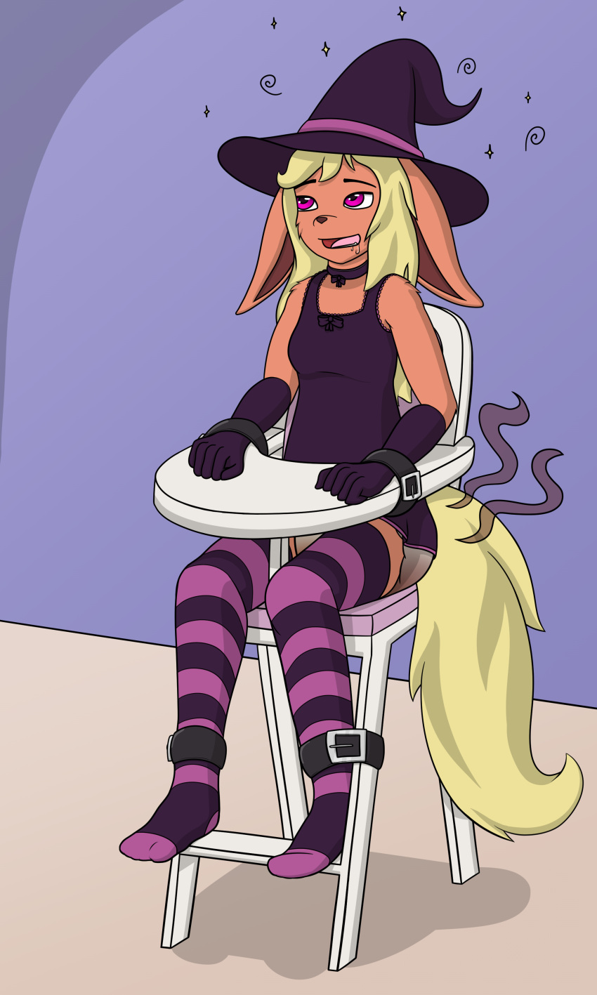 2019 3:5 absurd_res anthro armwear blonde_hair bodily_fluids bow_ribbon buckle choker clothed clothing diaper diaper_fetish diaper_use digital_media_(artwork) drooling eeveelution elbow_gloves feces female flareon fluffybuck footwear fur generation_1_pokemon gloves hair handwear hat headgear headwear hi_res high_chair hypnosis jewelry legwear messy_diaper mind_control necklace nintendo open_mouth orange_body orange_fur pattern_clothing pattern_legwear pokemon pokemon_(species) pooping purple_background purple_clothing purple_eyes purple_footwear purple_gloves purple_handwear purple_hat purple_headwear purple_shirt purple_socks purple_topwear ribbons saliva scat shirt simple_background sitting smelly smile socks soiled_diaper soiling soiling_diaper solo stink_lines strapped_down straps striped_clothing striped_legwear stripes tail tank_top teeth thigh_highs tongue topwear wearing_diaper witch_costume witch_hat yellow_tail