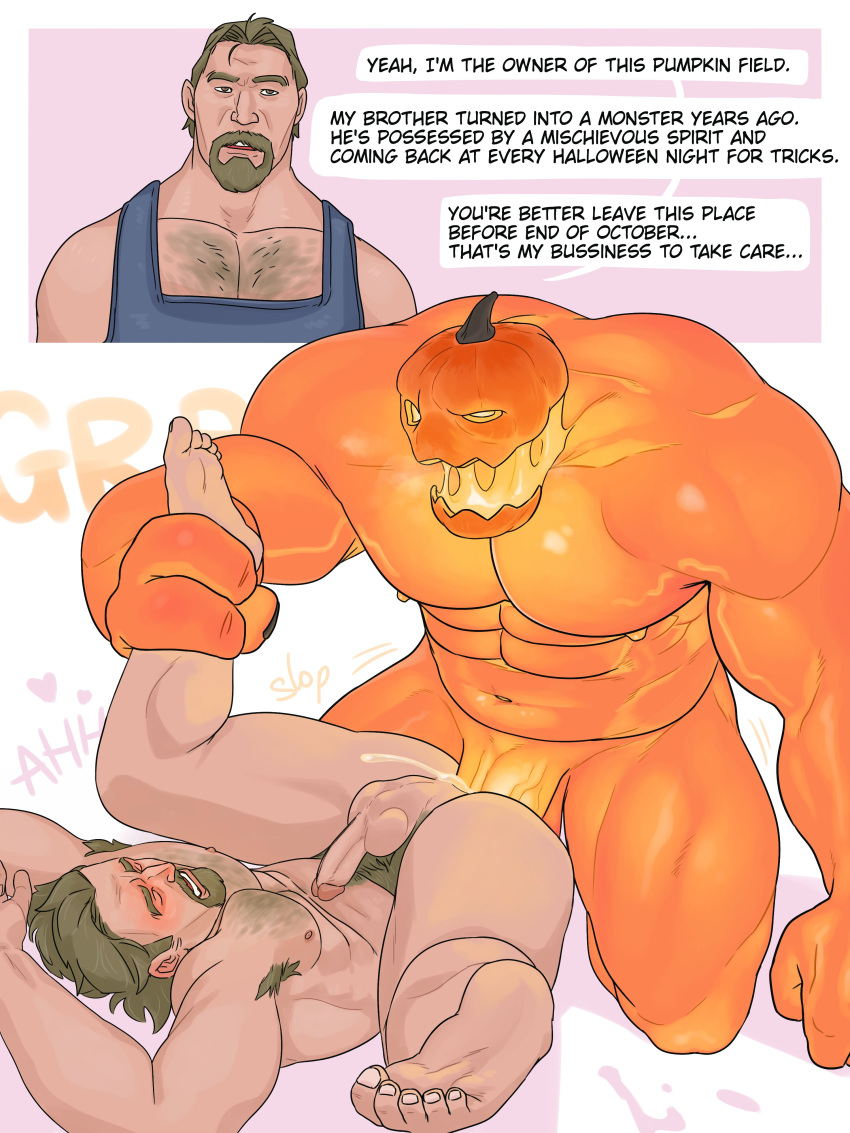 &lt;3 abs absurd_res anal anal_penetration armpit_hair beard big_dom_small_sub big_muscles big_penis blush body_hair brother_(lore) brothers_(lore) brown_hair chest_hair devince2911 dominant dominant_humanoid dominant_male duo english_text erection facial_hair food food_creature food_humanoid fruit genitals glowing glowing_eyes hair hairy hi_res holding_partner human human_on_humanoid human_penetrated humanoid humanoid_dominating_human humanoid_penetrating humanoid_penetrating_human incest_(lore) interspecies larger_humanoid larger_male male male/male male_penetrated male_penetrating male_penetrating_male mammal monster monstrous_humanoid muscular muscular_human muscular_humanoid muscular_male nipples nude orange_body pecs penetration penile penile_penetration penis penis_in_ass plant pubes pumpkin sex sibling_(lore) size_difference smaller_human smaller_male smaller_penetrated submissive submissive_human submissive_male text