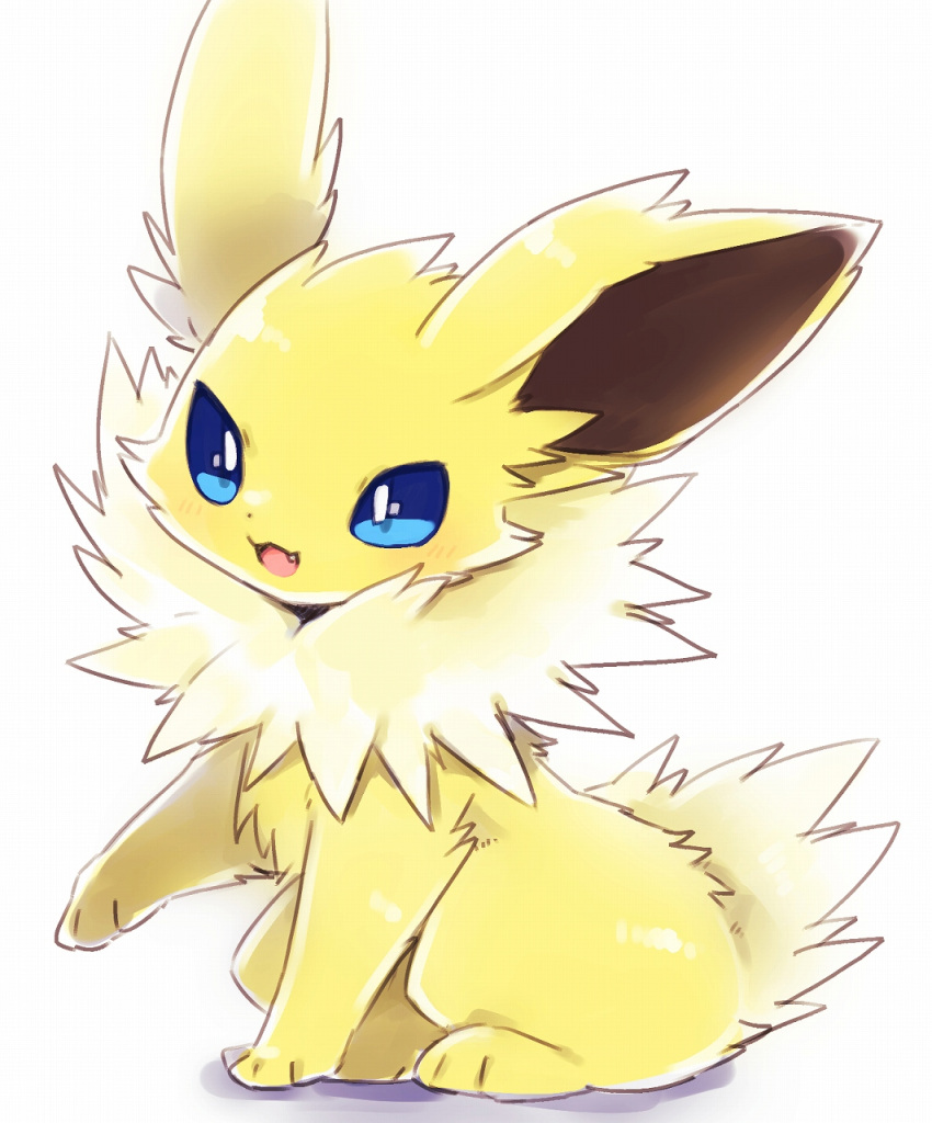 2017 3_toes :3 ambiguous_gender big_ears blue_eyes brown_inner_ear canid colored cute_fangs digital_media_(artwork) eeveelution feet feral fluffy full-length_portrait fur generation_1_pokemon glistening glistening_body glistening_fur hi_res jolteon kemono looking_at_viewer mammal monotone_ears monotone_tail multicolored_body multicolored_fur neck_tuft nintendo no_sclera open_:3 open_mouth open_smile pink_tongue pokemon pokemon_(species) portrait pupils quadruped shaded side_view simple_background sitting smile solo suppainu tail three-quarter_view toes tongue tuft two_tone_body two_tone_fur white_background white_body white_fur white_pupils white_tail yellow_body yellow_ears yellow_fur