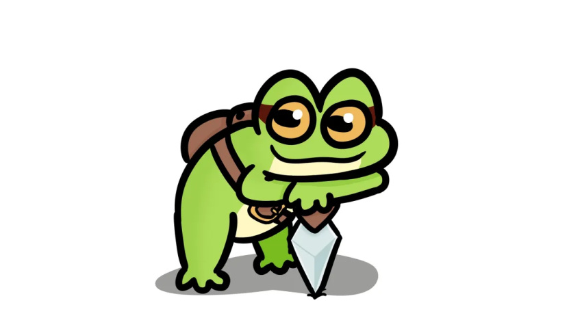 2021 amphibian backpack backpack_only barefoot belt black_eyes brandon_braun brown_body brown_skin chorus_(frogsong) detailed earless facial_markings featureless_crotch feet feral frog frogsong glistening glistening_eyes green_body green_skin happy head_markings holding_object holding_sword holding_weapon hunched_over looking_at_viewer male markings melee_weapon multicolored_body multicolored_skin noseless nude nude_feral nude_male o_o official_art portrait pose shadow simple_background smile smiling_at_viewer solo standing sword tan_body tan_skin toony weapon white_background wide_eyed yellow_sclera