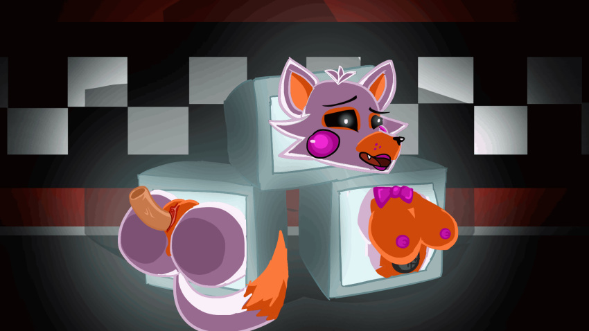 2023 animated animatronic anthro breasts butt canid canine duo female five_nights_at_freddy's five_nights_at_freddy's_world fox genitals hi_res lolbit_(fnaf) luxxari machine male male/female mammal penetration penile penile_penetration penis_in_pussy robot scott_cawthon scottgames sister_location tail television vaginal vaginal_penetration