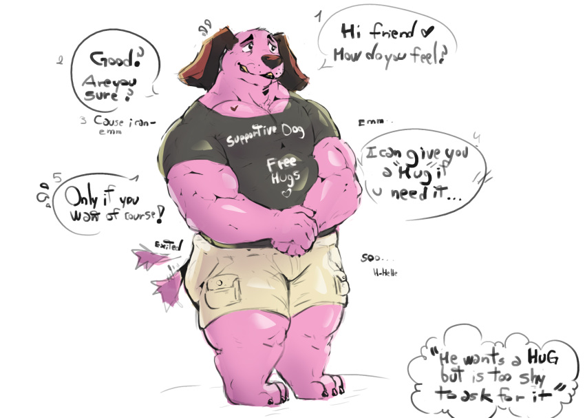 anonymous_artist anthro beagle big_butt butt canid canine canis cartoon_network courage_the_cowardly_dog courage_the_cowardly_dog_(character) domestic_dog hi_res hunting_dog male mammal muscular muscular_male pecs scent_hound solo thick_thighs wide_hips