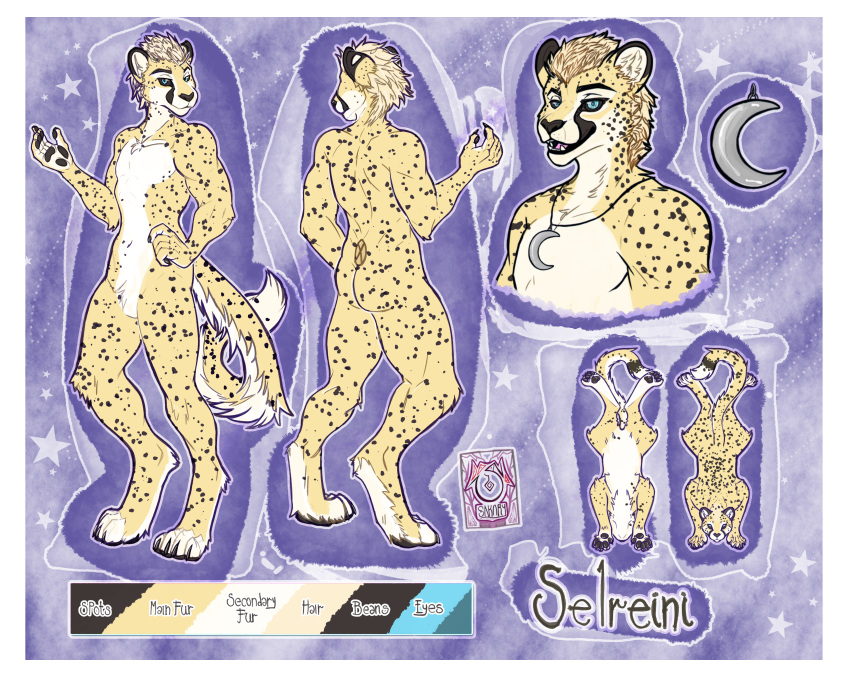 absurd_res anatomy anatomy_reference anthro border cheetah felid feline hi_res male male/male mammal model_sheet reference_image selreini_(character) sfw_version solo white_border