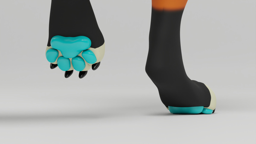 16:9 3d_(artwork) 4k absurd_res ambiguous_gender anthro black_claws black_paws blender_(software) blue_pawpads canid canine claws digital_media_(artwork) digitigrade fox hi_res mammal mango_fox orange_body pawpads paws shadow simple_background solo walking white_paws widescreen