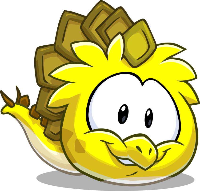 ambiguous_gender club_penguin dinosaur_puffle full-length_portrait hi_res looking_at_viewer official_art portrait puffle solo spiked_tail spikes spikes_(anatomy) tail unknown_artist