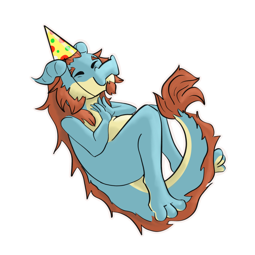 celebration clothing dagda dragon fungimagi hat headgear headwear hi_res invalid_tag male party party_hat sfw sticker