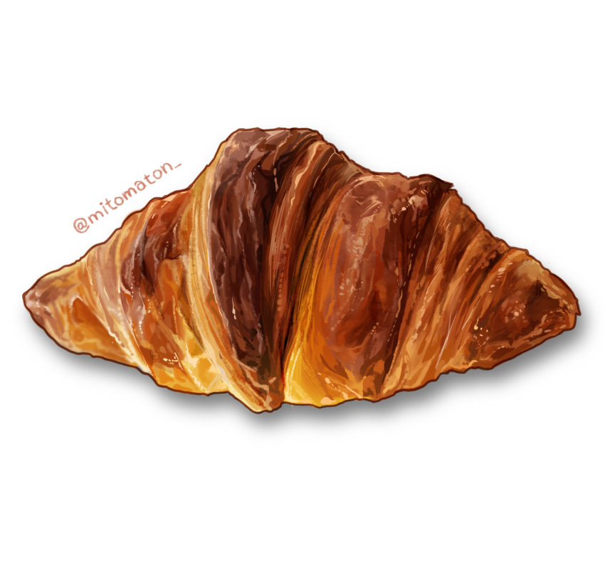 absurdres artist_name croissant food food_focus highres mitomaton no_humans original realistic simple_background still_life twitter_username white_background