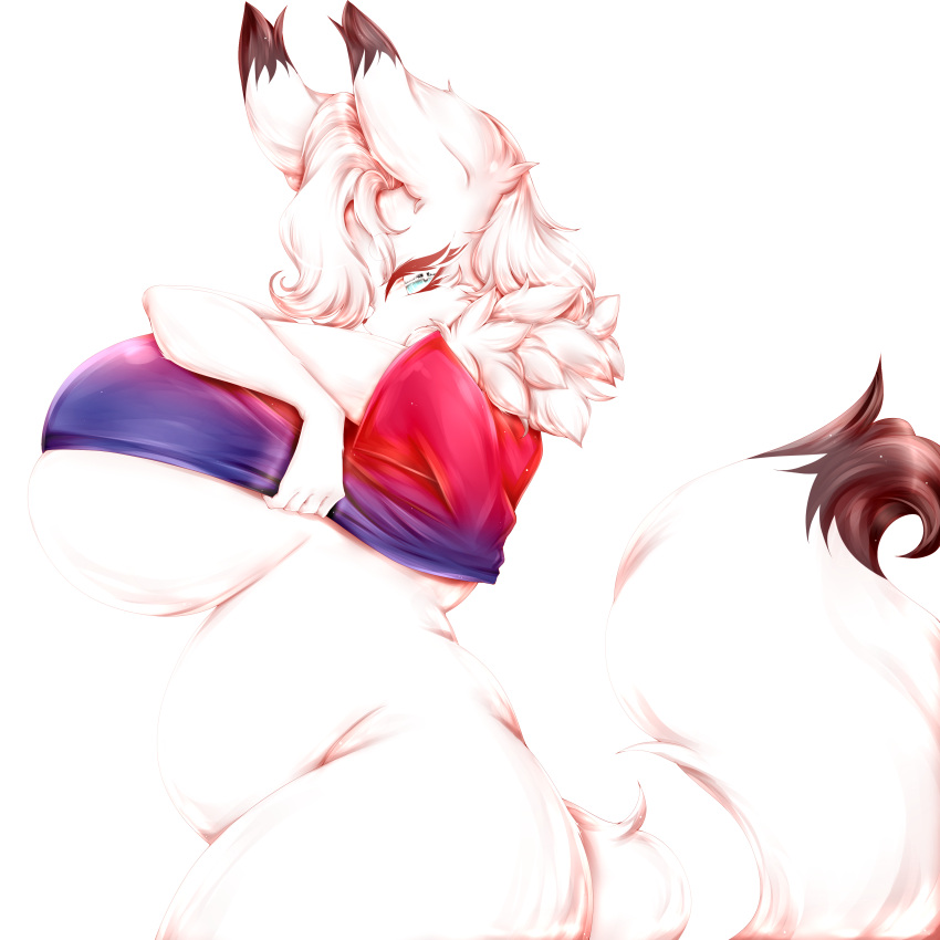 absurd_res anthro aquamarine_eyes arctic_fox belly big_breasts big_tail black_ear_tips black_eartips black_tail_tip breast_squish breasts canid canine clothed clothing clothing_lift curvaceous curvy_female curvy_figure female football_jersey fox fur hi_res huge_breasts huge_tail long_tail looking_at_viewer mammal medium_hair neck_tuft neckfluff norway pregnant pregnant_female shirt shirt_lift solo squish standing svala_(svala_fox) tail topwear tuft under_boob voluptuous white_body white_ears white_fur white_tail yakiq