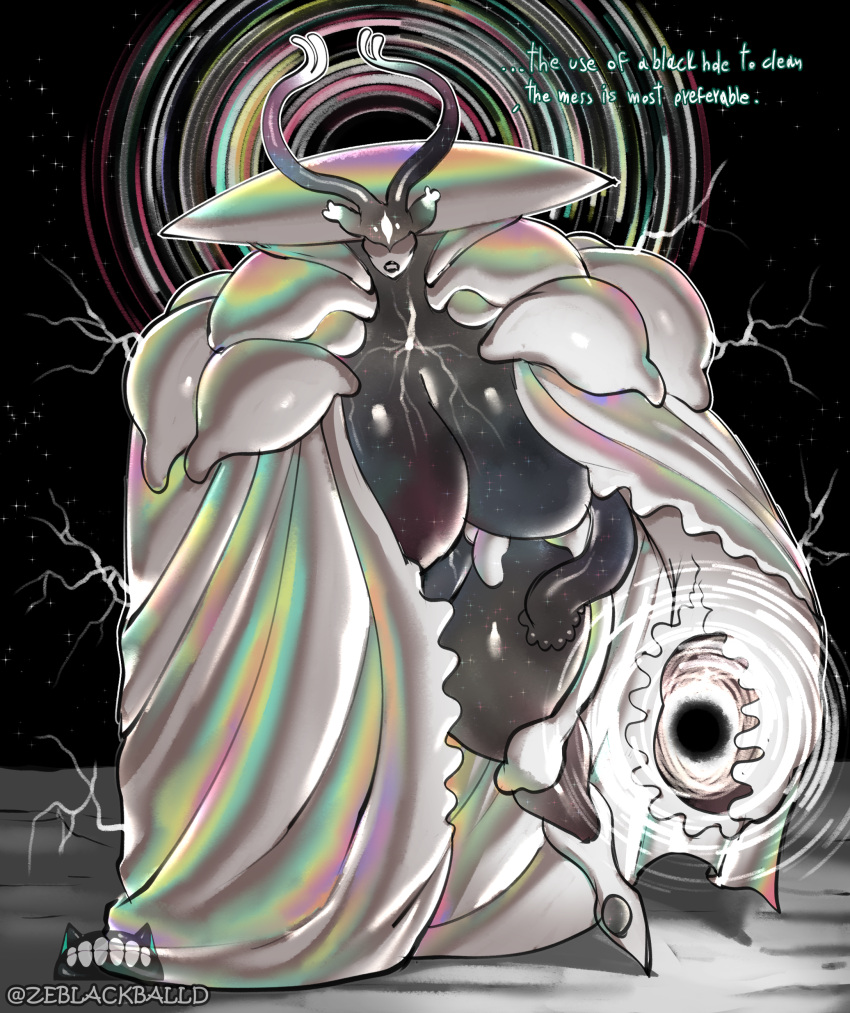 absurd_res big_breasts breasts dialogue english_text eyeless female hi_res huge_breasts humanoid not_furry solo space text the_nova thick_thighs ze_blackball.d