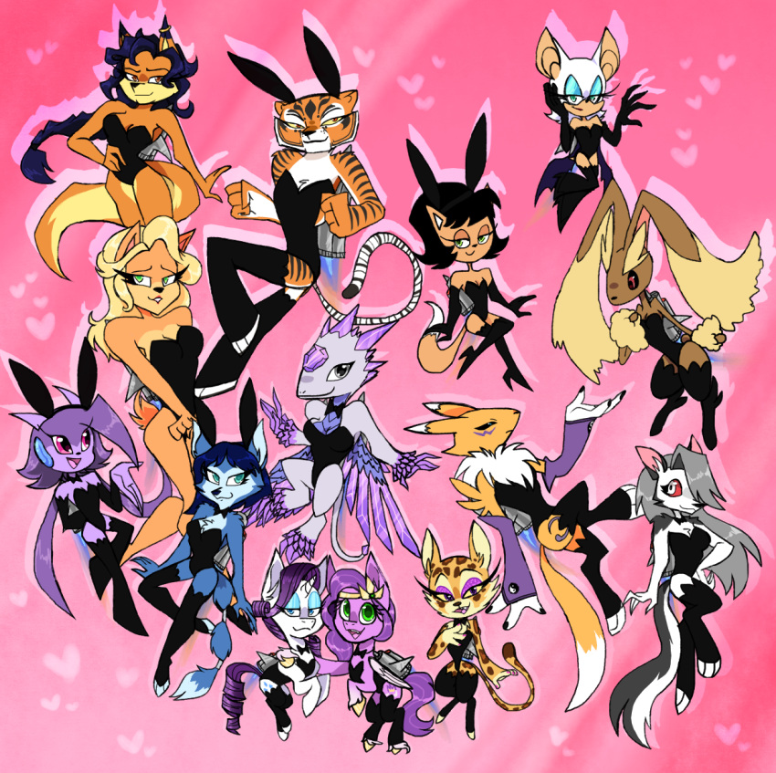 &lt;3 2023 3_fingers 3_toes 4_fingers accessory activision anthro armwear bandai_namco bandicoot bat bat_wings black_hair black_nose black_sclera blonde_hair blue_body blue_eyes blue_fur blue_hair bow_tie breasts bridal_gauntlets brown_body brown_fur bunny_costume canid canid_demon canine carmelita_fox chest_tuft chinese_zodiac clawroline clothing costume crash_bandicoot_(series) crossover crystal cutie_mark dariathedaemoness demon digimon digimon_(species) digital_media_(artwork) domestic_cat dragon dreamworks ear_piercing ear_ring elbow_gloves equid equine eyebrows eyeshadow fake_ears fake_rabbit_ears feathered_wings feathers feet felid feline felis female feral fingers flashwing fox freedom_planet friendship_is_magic fur furgonomics galaxytrail generation_4_pokemon gloves green_eyes grey_body grey_fur grey_hair group hair handwear hasbro hellhound helluva_boss hi_res horn jet_pack kirby_(series) kitty_katswell krystal kung_fu_panda lagomorph legwear leopard long_ears long_tail looking_at_viewer loona_(helluva_boss) lopunny makeup mammal marsupial master_tigress membrane_(anatomy) membranous_wings mlp_g5 multicolored_body multicolored_fur my_little_pony nickelodeon nintendo orange_body orange_fur pantherine pegasus piercing pink_background pink_body pink_fur pipp_petals_(mlp) pokemon pokemon_(species) purple_body purple_hair purple_tail rarity_(mlp) red_eyes red_sclera renamon ring_piercing rouge_the_bat sash_lilac sega simple_background skylanders sly_cooper_(series) sonic_the_hedgehog_(series) sony_corporation sony_interactive_entertainment spots spotted_body spotted_fur star_fox stockings striped_body striped_fur stripes sucker_punch_productions t.u.f.f._puppy tail tail_accessory tan_body tan_fur tan_skin tawna_bandicoot tiger toes tuft unicorn white_body white_eyes white_fur white_hair wings year_of_the_rabbit yellow_body yellow_fur yellow_sclera yin_yang