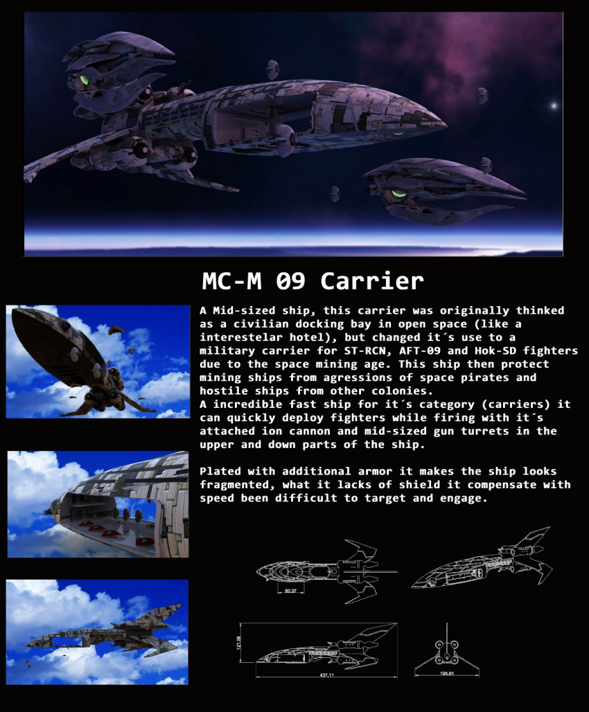 3d battlecruiser_(eve_online) blue_sky carrier cloud cloudy_sky commentary concept_art day destroyer_(eve_online) elquijote english_text eve_online fleet flying glowing hangar highres military military_vehicle multiple_views nebula night night_sky no_humans original outdoors planet realistic reference_sheet science_fiction sky space spacecraft starfighter thrusters vehicle_focus