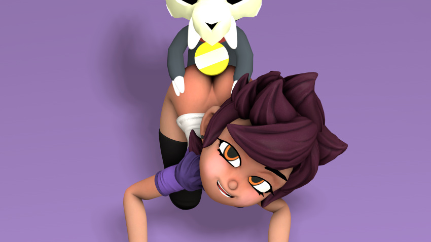3d_(artwork) absurd_res all_fours ambiguous_penetration bone bull3t claws clothing collar digital_media_(artwork) disney duo ear_piercing eyebrows female from_behind_position hi_res human king_clawthorne legwear looking_at_viewer luz_noceda male male/female mammal open_mouth open_smile penetration piercing purple_background sex simple_background skull skull_head smile stockings sweater teeth the_owl_house titan_(the_owl_house) topwear