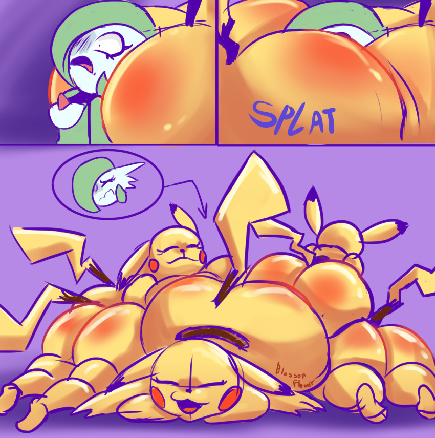 anthro between_butts big_butt blossonflower breasts butt butt_crush crush dog_pile dominant dominant_female emma_(blossonflower) facesitting feet female female/female female_on_bottom female_on_top forced gardevoir generation_1_pokemon generation_3_pokemon group hi_res humanoid nintendo on_bottom on_top pikachu pile pinned pinned_by_butt pokemon pokemon_(species) sitting sitting_on_another smothering trapped