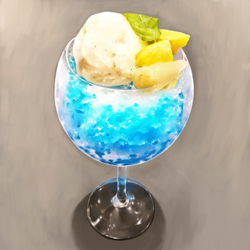 bcd drink food food_focus food_request grey_background highres no_humans original shadow shaved_ice simple_background still_life
