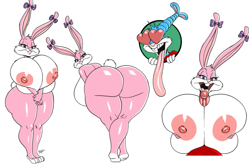 &lt;3 &lt;3_eyes 2023 aeolus06 anthro areola babs_bunny bent_over big_areola big_breasts big_butt big_penis blue_body blue_fur bottomless bottomless_anthro bottomless_male bow_(feature) breast_squish breasts bubble_butt buckteeth buster_bunny butt clothed clothing curvaceous curvy_figure dated digital_drawing_(artwork) digital_media_(artwork) duo erection eyelashes feet female fluffy fluffy_tail fur genitals hi_res holding_breast huge_areola huge_breasts huge_butt huge_penis hyper hyper_breasts lagomorph leaning leaning_forward leporid long_ears long_tongue looking_at_viewer looking_back male male/female mammal multicolored_body multicolored_fur nipples nude open_mouth penis pink_body pink_fur purple_eyes rabbit short_tail signature simple_background smile squish tail teeth thick_thighs tiny_toon_adventures toes tongue toony two_tone_body two_tone_fur voluptuous warner_brothers white_background white_body white_fur wide_hips