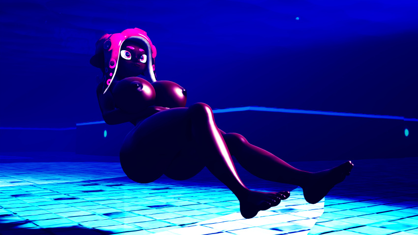 3d_(artwork) absurd_res agent_8_(splatoon) big_breasts big_butt breasts bubble butt cephalopod clintr007 curvy_figure digital_media_(artwork) female floating fully_submerged hands_on_belly hi_res huge_breasts huge_butt humanoid light light_beam marine mollusk nintendo octarian octoling pool pseudo_hair solo source_filmmaker splatoon strategically_covered tentacle_hair tentacles underwater voluptuous water