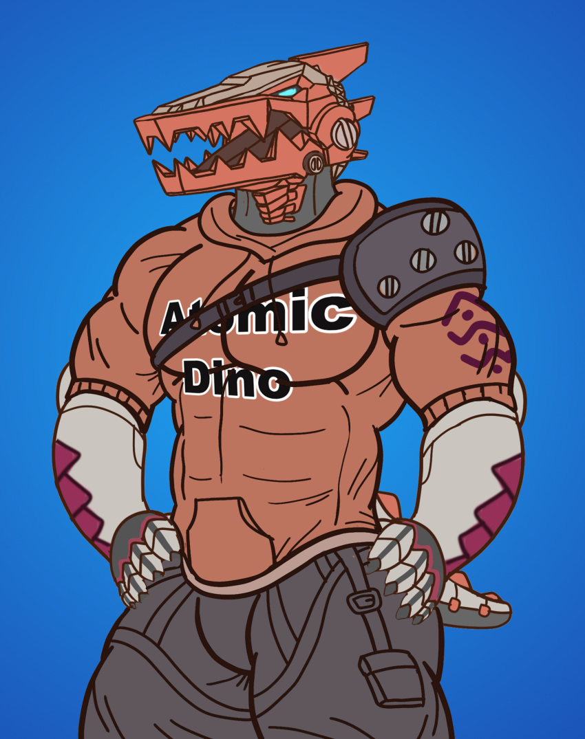 android anthro digital_media_(artwork) epic_games fortnite fortnite:_battle_royale haxsaur hexsaur_(fortnite) hi_res humanoid machine male red_panda_mirr robot simple_background solo tail