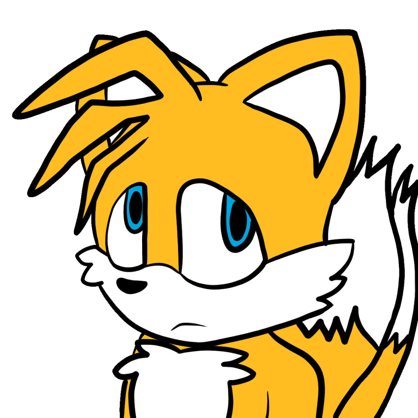 1:1 animated anthro blinking blue_eyes blush canid canine fox fur hi_res male mammal miles_prower multi_tail quasar_(artist) sega short_playtime smile solo sonic_the_hedgehog_(series) tail yellow_body yellow_fur